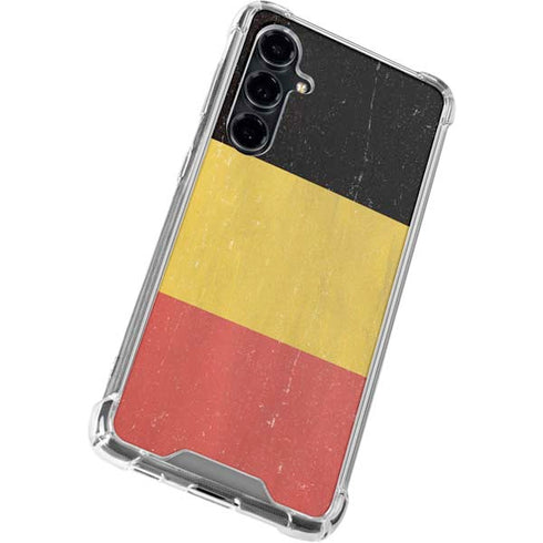 Belgium Flag Distressed Galaxy S23 FE Clear Case